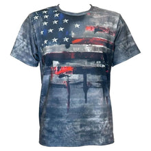 Lade das Bild in den Galerie-Viewer, Black Camouflage Western T-Shirt Herren USA Flagge Kurzarm