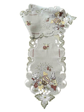 Lade das Bild in den Galerie-Viewer, Osterhasen silber / grau Tischläufer Tischdecke Mitteldecke Deckchen gestickt