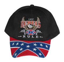 Lade das Bild in den Galerie-Viewer, Baseballcap Cap mit Schirm schwarz Let the Rebels rule
