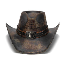 Lade das Bild in den Galerie-Viewer, "Austin" Brauner Cowboyhut Strohhut Westernhut Line Dance Western