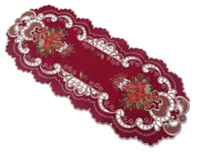 Lade das Bild in den Galerie-Viewer, Rot- Goldener Traum Weihnachtsdecke Tischläufer Tischdecke Mitteldecke Tischband