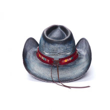 Lade das Bild in den Galerie-Viewer, Blauer Cowboyhut Strohhut Westernhut Line Dance Western