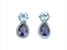 Lade das Bild in den Galerie-Viewer, Crystal Drop Elegance Ohrstecker – Edelstahl, 5 Farben, ca. 15 × 11 mm