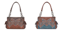 Lade das Bild in den Galerie-Viewer, Geräumige Handtasche Schultertasche Westerntasche Montana West Stickerei Nieten