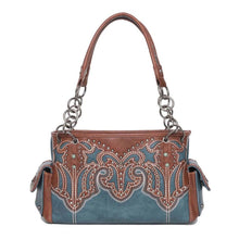 Lade das Bild in den Galerie-Viewer, Geräumige Handtasche Schultertasche Westerntasche Montana West Stickerei Nieten