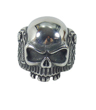Lade das Bild in den Galerie-Viewer, Ring Fingerring Edelstahl Totenkopf Skull Colt Engelsflügel Biker Rocker
