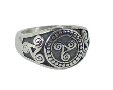 Lade das Bild in den Galerie-Viewer, Ring Fingerring Edelstahl Triskele Siegelring Odin Biker Rocker