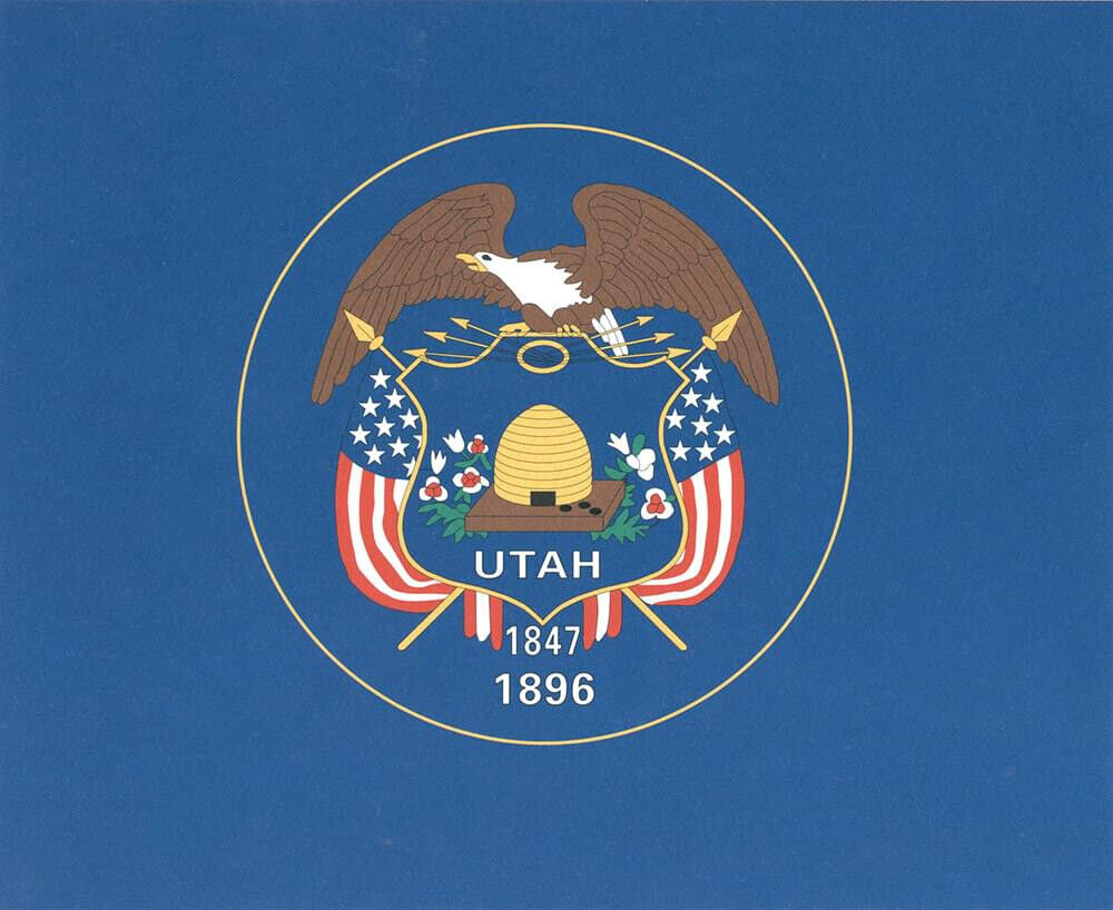 FlagSuperstore Utah Flagge, 150x90 Cm, 100% Polyester Mit Ösen – Hochwertiges Banner Für Draußen & Drinnen