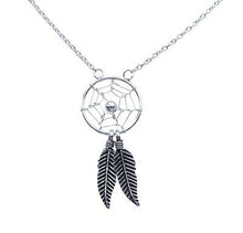 Lade das Bild in den Galerie-Viewer, Kette Collier massiv 925er Sterling Silber mit Anhänger Traumfänger Lä einstellb