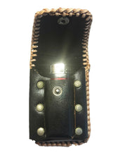 Lade das Bild in den Galerie-Viewer, Zigarettenetui Zigarettenbox Gürteltasche aus Leder schwarz mit Feuerzeughalter