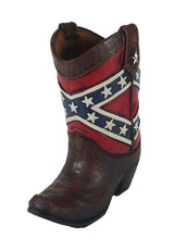 Lade das Bild in den Galerie-Viewer, Dekofigur Stiftehalter Vase Cowboystiefel Flagge Südstaaten 18 cm
