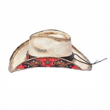 Lade das Bild in den Galerie-Viewer, Red Inspiration Cowboyhut Strohhut Westernhut Line Dance Western