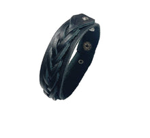 Lade das Bild in den Galerie-Viewer, Echt Lederarmband Western Biker braun oder schwarz Flechtung