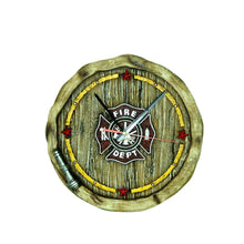 Lade das Bild in den Galerie-Viewer, Wanduhr 29 cm Nostalgie Uhr Fire Dept Feuerwehr Depot Feuerwehrschlauch