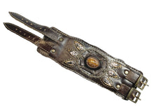 Lade das Bild in den Galerie-Viewer, Echt Lederarmband Westernarmband BREIT braun mit Sicherheitsfach