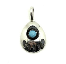Lade das Bild in den Galerie-Viewer, Anhänger Bärentatze mit Türkis 925er Sterling Silber Handarbeit Navajo