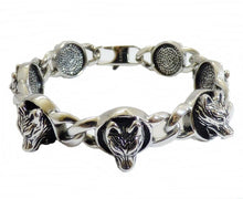 Lade das Bild in den Galerie-Viewer, Edelstahlarmband Armband Edelstahl für Damen und Herren 316 Wolf Wolfskopf