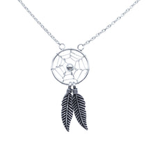 Lade das Bild in den Galerie-Viewer, Kette Collier massiv 925er Sterling Silber mit Anhänger Traumfänger Lä einstellb
