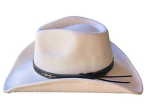 Lade das Bild in den Galerie-Viewer, Weisser Cowboyhut Westernhut Knautschhut Hut Wollfilz formbar