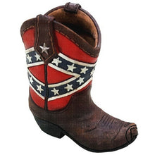 Lade das Bild in den Galerie-Viewer, Dekofigur Stiftehalter Vase Cowboystiefel Flagge Südstaaten 18 cm