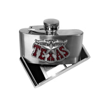 Lade das Bild in den Galerie-Viewer, Gürtelschnalle Buckle Gürtelschliesse m. Taschenflasche Flachmann Texas Longhorn