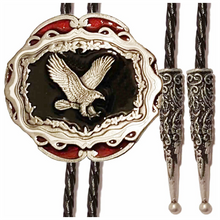 Lade das Bild in den Galerie-Viewer, Bolo Tie Westernkrawatte Westernschmuck Cowboy Eagle Adler mit Clip lizensiert