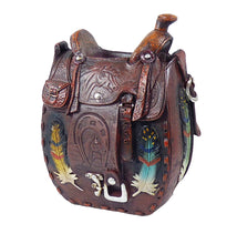 Lade das Bild in den Galerie-Viewer, Dekofigur Blumenvase Vase Sattel Westernsattel