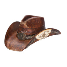 Lade das Bild in den Galerie-Viewer, RUNNING WILD Cowboyhut Strohhut Westernhut Line Dance Braun