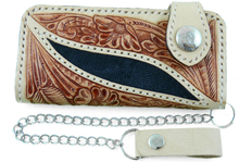 Lade das Bild in den Galerie-Viewer, Brieftasche Wallet Geldbörse Geldbeutel echt Leder mit Kette Biker Trucker