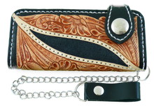 Lade das Bild in den Galerie-Viewer, Brieftasche Wallet Geldbörse Geldbeutel echt Leder mit Kette Biker Trucker
