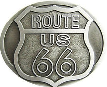 Lade das Bild in den Galerie-Viewer, Gürtelschnalle Buckle Gürtelschließe Route 66 Harley für Wechselgürtel silber
