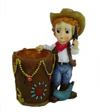 Lade das Bild in den Galerie-Viewer, Dekofigur Stiftehalter Stiftebox Vase Cowgirl Westerndekoration Colt Winchester
