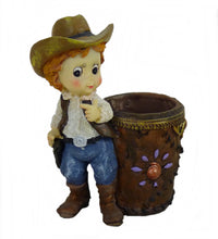 Lade das Bild in den Galerie-Viewer, Dekofigur Stiftehalter Stiftebox Vase Cowgirl Westerndekoration Colt Winchester