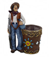 Lade das Bild in den Galerie-Viewer, Dekofigur Stiftehalter Stiftebox Vase Cowboy Westerndekoration Colt Winchester