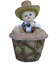 Lade das Bild in den Galerie-Viewer, Dekofigur Stiftehalter Stiftebox Vase Cowboy / Cowgirl Westerndekoration Colt