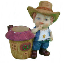 Lade das Bild in den Galerie-Viewer, Dekofigur Stiftehalter Vase Cowboy Cowgirl Cowboystiefel Westerndekoration