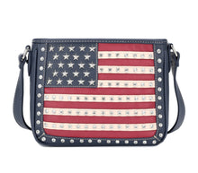 Lade das Bild in den Galerie-Viewer, Stars & Stripes Flagge USA Westerntasche Schultertasche Handtasche