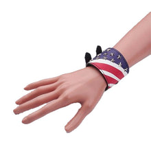 Lade das Bild in den Galerie-Viewer, Armband Lederarmband echt Leder schwarz mit Flagge USA