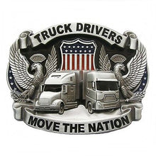 Lade das Bild in den Galerie-Viewer, Gürtelschnalle Buckle Gürtelschliesse Truck Driver Move the Nation Trucker