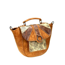 Lade das Bild in den Galerie-Viewer, Hellbraune Handtasche Schultertasche Westerntasche Montana West Line