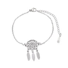 Lade das Bild in den Galerie-Viewer, Armband Armkette mit Traumfänger Feder aus Edelstahl Indianerschmuck
