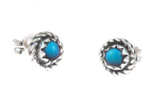 Lade das Bild in den Galerie-Viewer, Ohrstecker Ohrringe 925er Sterling Silber mit Türkisnugget Navajo