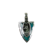 Lade das Bild in den Galerie-Viewer, Indianerschmuck Anhänger Pfeilspitze mit Wolf 925 Sterling Silber