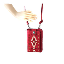 Lade das Bild in den Galerie-Viewer, Brieftasche Gelenktasche große Geldbörse mit Smartphone - Fach Flagge USA Strass