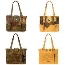 Lade das Bild in den Galerie-Viewer, Handtasche Schultertasche Westerntasche Nieten Concho Türkis Line Dance