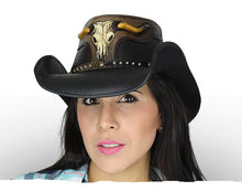 Lade das Bild in den Galerie-Viewer, Dallas Hats Cowboyhut Lederhut The Steer schwarz Gr. S - XL