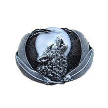 Lade das Bild in den Galerie-Viewer, Buckle Wolf bei Vollmond, schwarz - Gürtelschnalle, Western, Line Dance