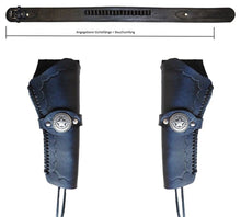 Lade das Bild in den Galerie-Viewer, Westernholster Holstergürtel Holstertasche Patronenschlaufen Echt Leder schwarz