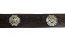 Lade das Bild in den Galerie-Viewer, Gürtel Wechselgürtel Westerngürtel Leder punziert Lone Star schwarz braun 70-140