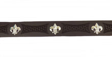 Lade das Bild in den Galerie-Viewer, Gürtel Wechselgürtel Echt Leder schwarz o. braun punziert Fleur de Lys 70 - 140